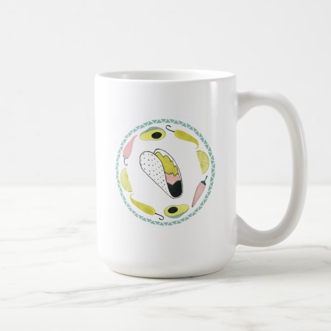 Let's Taco About Love | Taco Element Circle Coffee Mug (Right)