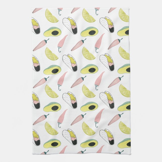 Let's Taco About Love | Taco Element Circle Kitchen Towel (Vertical)