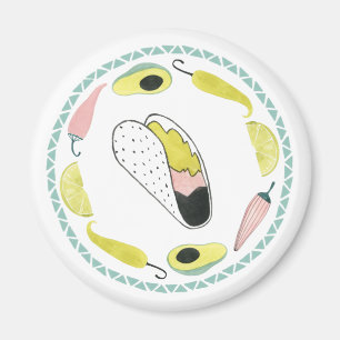 Let's Taco About Love   Taco Element Circle Magnet