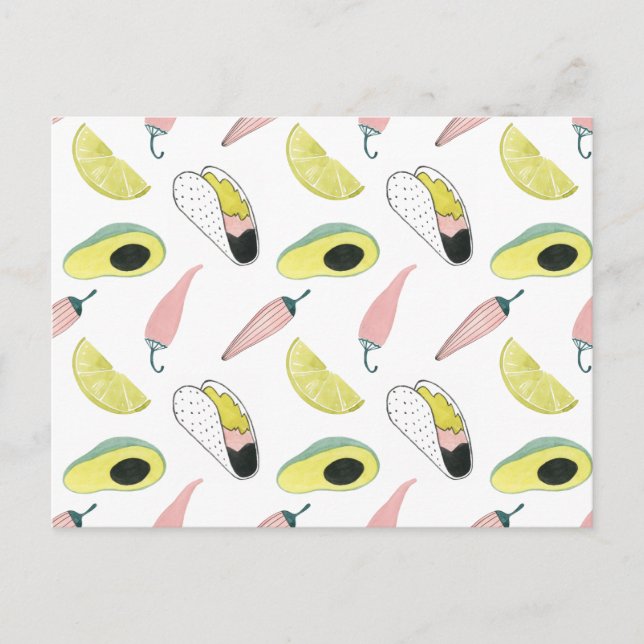 Let's Taco About Love | Taco Element Circle Postcard (Front)