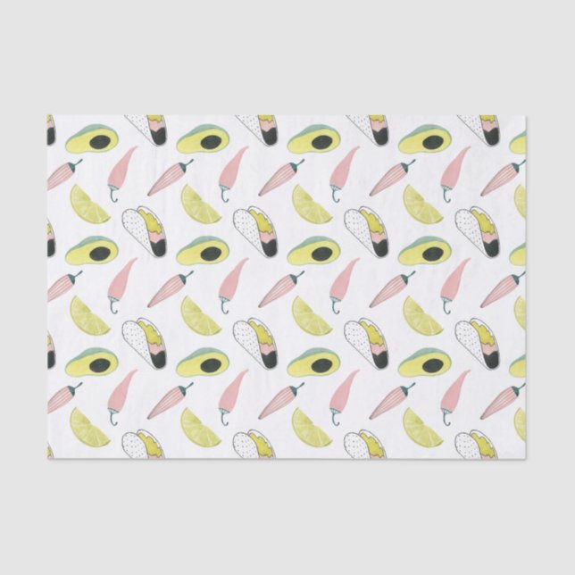 Let's Taco About Love | Taco Element Circle Tissue Paper (Front)