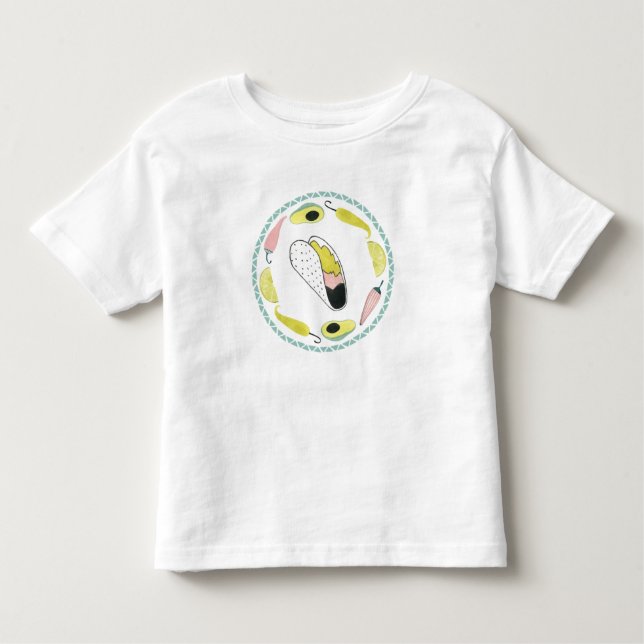 Let's Taco About Love | Taco Element Circle Toddler T-shirt (Front)
