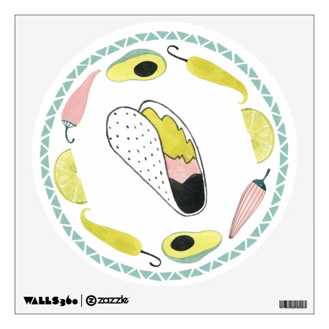 Let's Taco About Love | Taco Element Circle Wall Decal (Front)