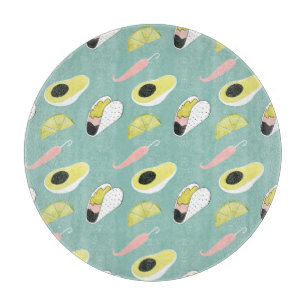 Let's Taco About Love Taco Element Pattern Cutting Board