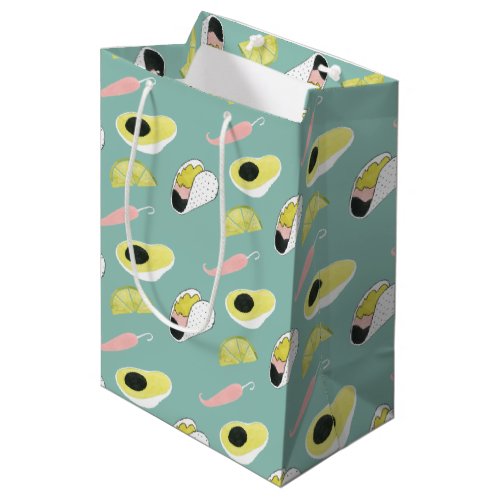 Lets Taco About Love  Taco Element Pattern Medium Gift Bag
