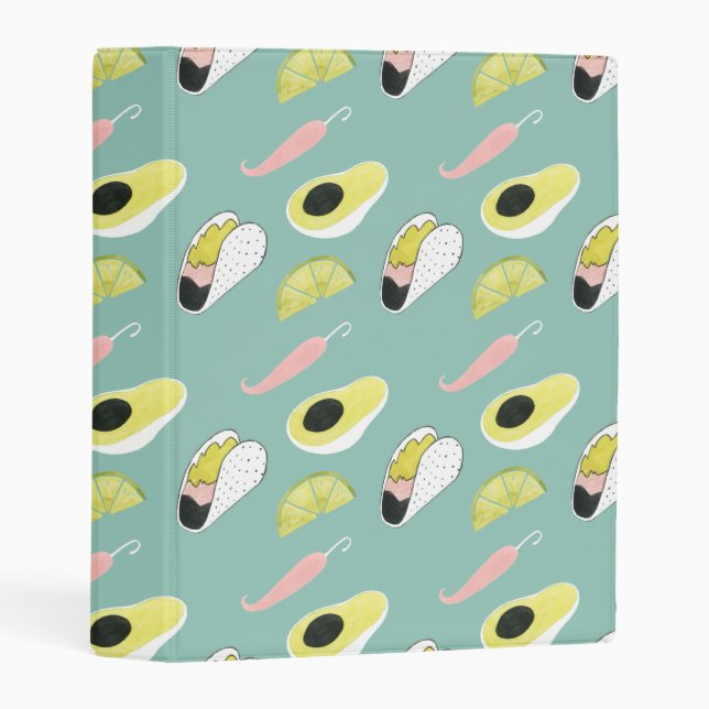 Let's Taco About Love | Taco Element Pattern Mini Binder (Front/Spine)