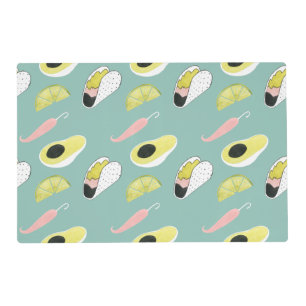Let's Taco About Love Taco Element Pattern Placemat