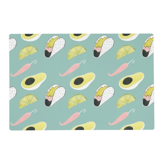 Let's Taco About Love | Taco Element Pattern Placemat (Front)