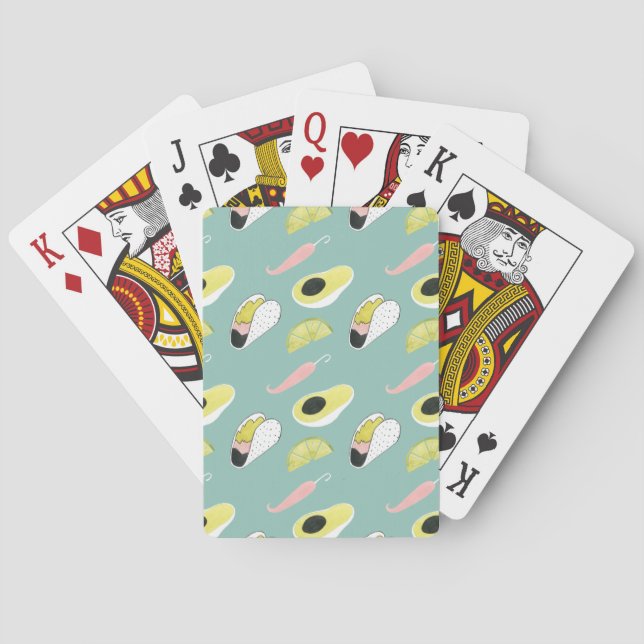 Let's Taco About Love | Taco Element Pattern Poker Cards (Back)