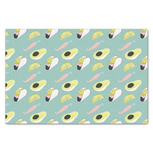 Lets Taco About Love  Taco Element Pattern Tissue Paper