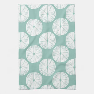Let's Taco About Love Teal Lime Pattern Kitchen Towel