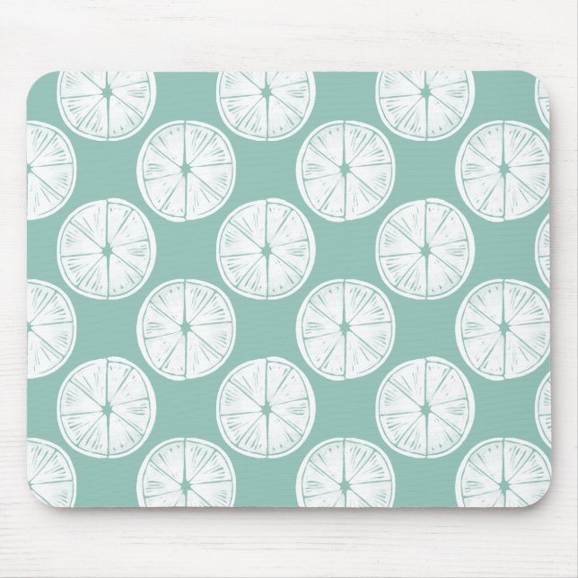 Let's Taco About Love | Teal Lime Pattern Mouse Pad (Front)