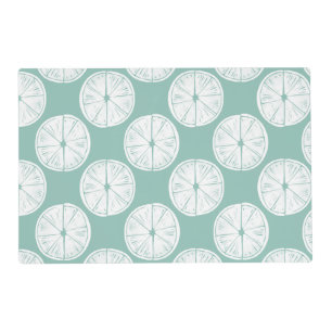 Let's Taco About Love   Teal Lime Pattern Placemat