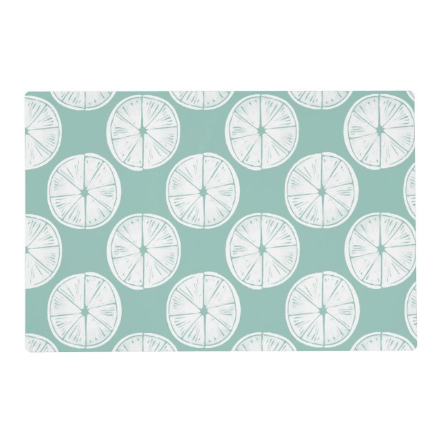 Let's Taco About Love | Teal Lime Pattern Placemat (Front)