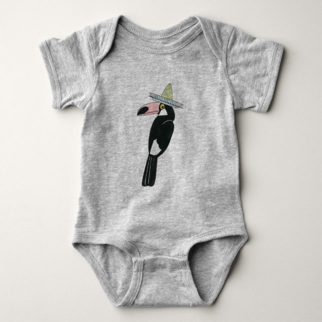 Let's Taco About Love | Toucan Sombrero Baby Bodysuit (Front)