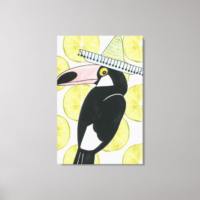 Let's Taco About Love | Toucan Sombrero Canvas Print (Front)