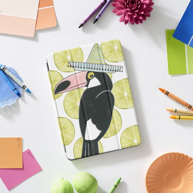 Let's Taco About Love | Toucan Sombrero iPad Pro Cover (Desk)
