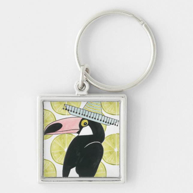 Let's Taco About Love | Toucan Sombrero Keychain (Front)