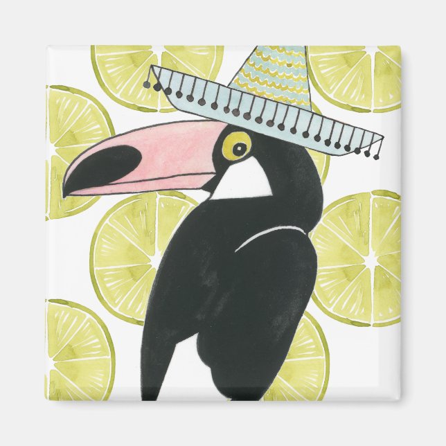 Let's Taco About Love | Toucan Sombrero Magnet (Front)