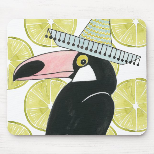 Let's Taco About Love | Toucan Sombrero Mouse Pad (Front)