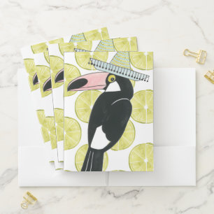 Let's Taco About Love Toucan Sombrero Pocket Folder