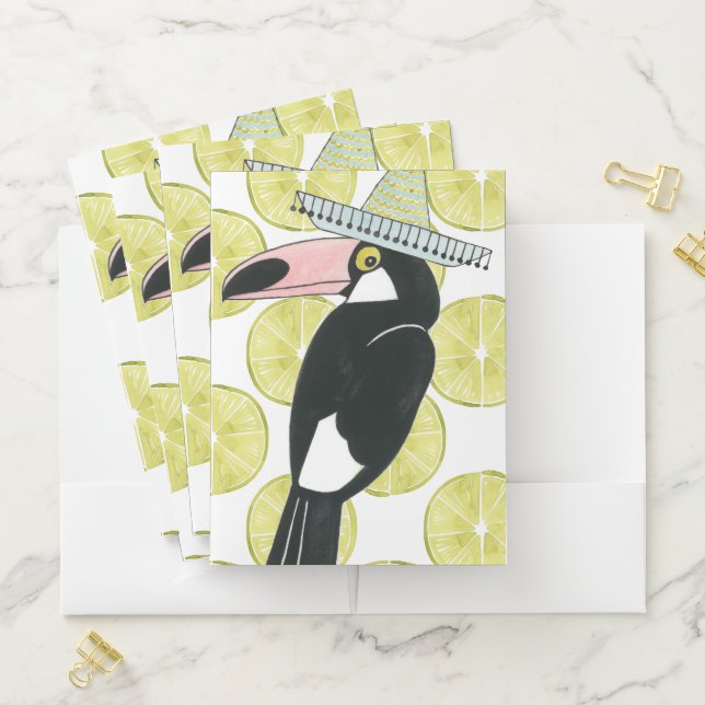 Let's Taco About Love | Toucan Sombrero Pocket Folder (In Situ)