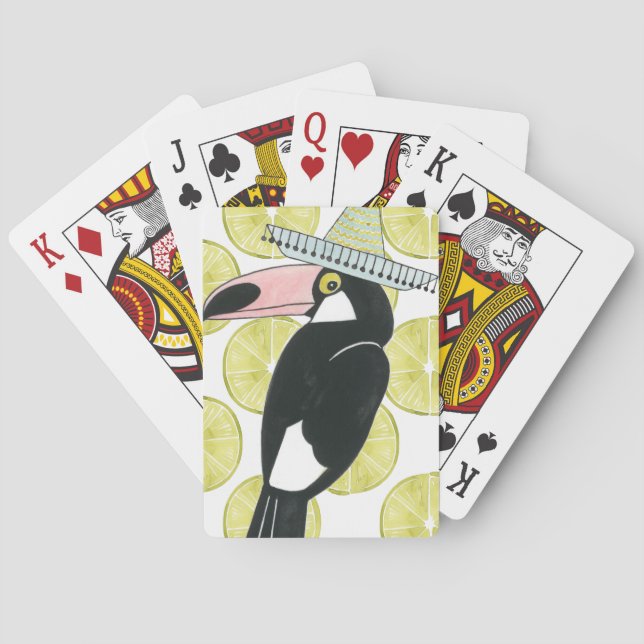 Let's Taco About Love | Toucan Sombrero Poker Cards (Back)