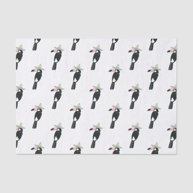 Let's Taco About Love | Toucan Sombrero Tissue Paper (Front)