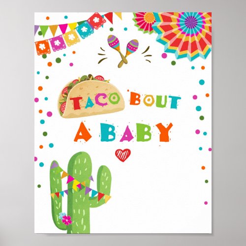 Lets Taco Bout A Baby Cactus Fiesta Table Sign