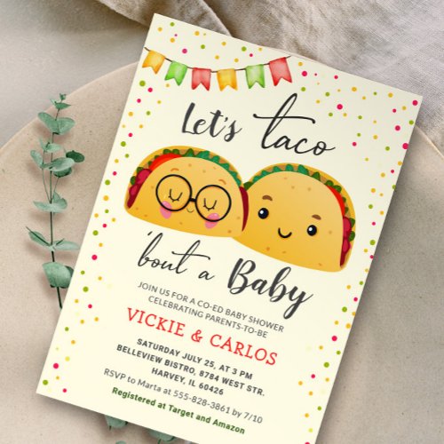 Lets Taco Bout a Baby Co_ed Fiesta Baby Shower Invitation