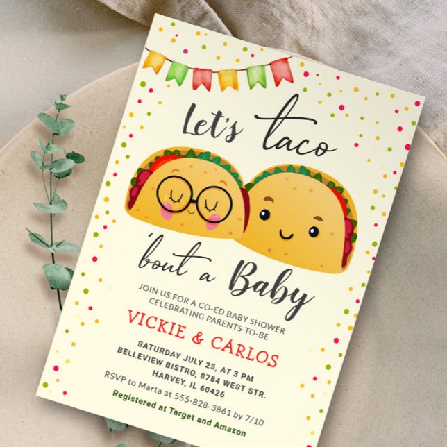 Let's Taco Bout a Baby Co-ed Fiesta Baby Shower Invitation (Creator Uploaded)