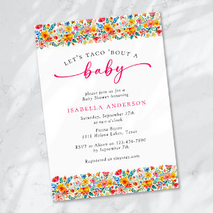Let's Taco 'Bout a Baby Floral Fiesta Baby Shower Invitation