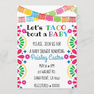 Let's Taco 'bout a Baby Invitation