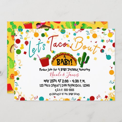 Lets Taco Bout A Baby Shower Fiesta Party Invitation