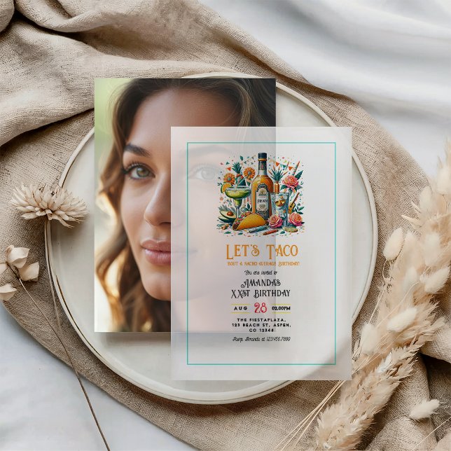 Let's Taco 'Bout a Birthday – Fiesta Party Vellum Invitations (Let's Taco 'Bout a Birthday – Fiesta Party Vellum Invitations)