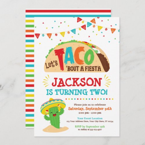 Lets Taco Bout a Fiesta Birthday Invitation