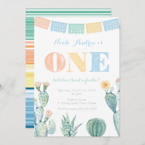 Lets Taco Bout A Fiesta Boy 1st Birthday Party Invitation