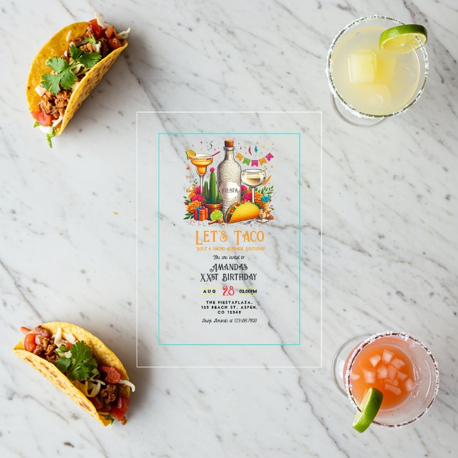 Let's Taco Bout a Fiesta – Fun Birthday Party Acrylic Invitations (Let's Taco Bout a Fiesta – Fun Birthday Party Acrylic Invitation)