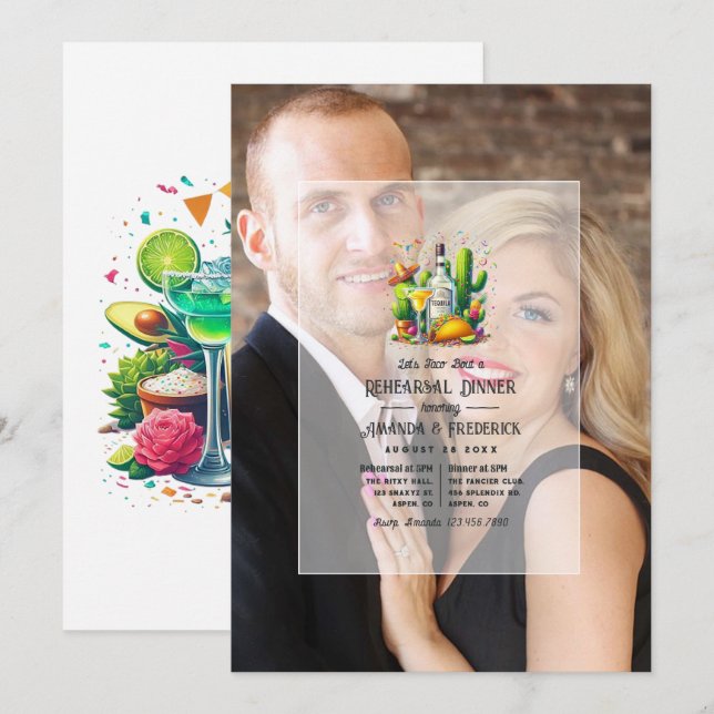 Let's Taco 'Bout a Fun Fiesta Rehearsal Dinner Invitation (Front/Back)