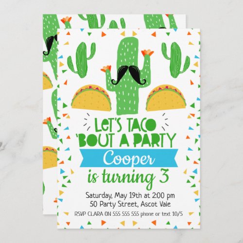 Lets Taco bout A Party Birthday Invitation