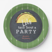 Taco Twosday Tuesday Chalkboard 2nd Birthday Paper Plates