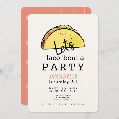 Lets Taco Bout A Party Fiesta Birthday Invitation