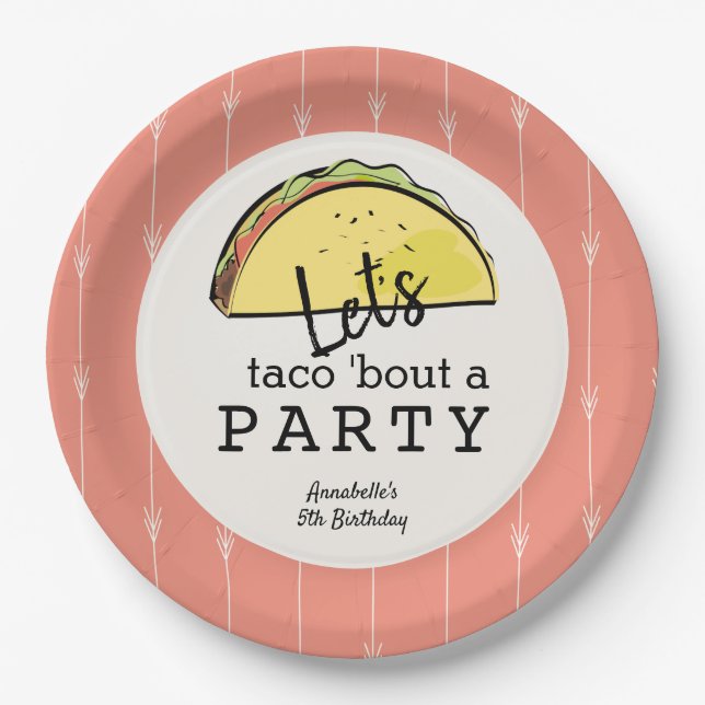 Let's Taco Bout A Party Fiesta Birthday Paper Plates (Front)