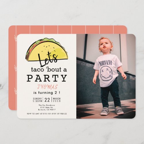 Lets Taco Bout A Party Fiesta Photo Birthday Invitation