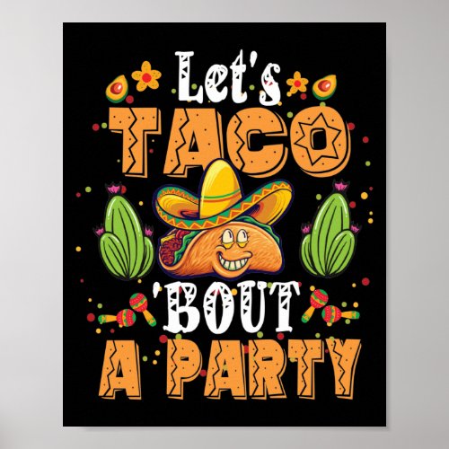 Lets Taco Bout A Party Taco BIrthday Poster