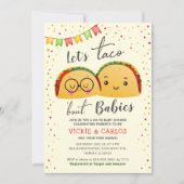 Let's Taco Bout Babies Co-ed Twin Baby Shower Invitation (Front)