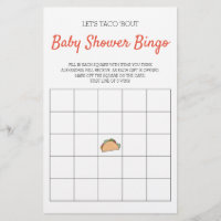 Let's Taco Bout Baby Shower Bingo Game