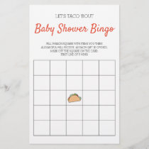 Let's Taco Bout Baby Shower Bingo Game