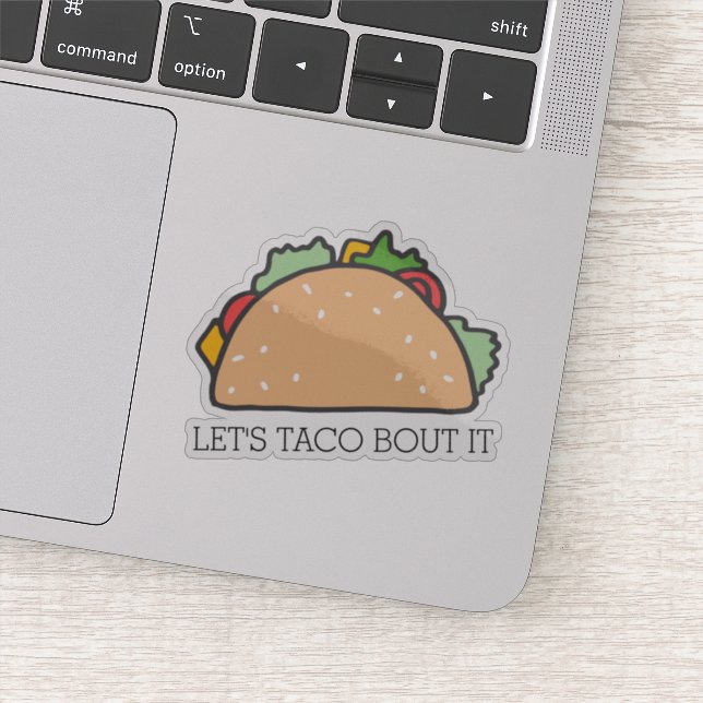 Let's Taco Bout It Cute Mexican Food Pun Sticker (Detail)