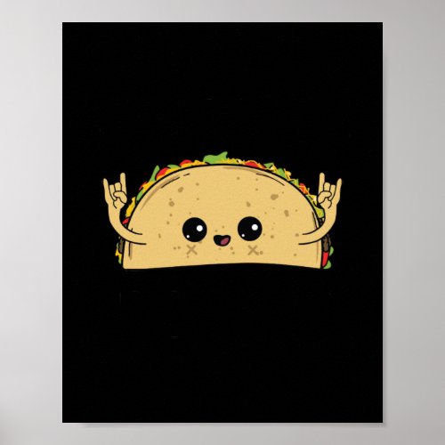 Lets Taco Bout It Taco Pun Cute Taco Poster